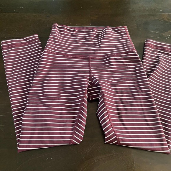 Lululemon Wunder Under High Rise Crop Parallel Stripe Dark Adobe Size 2 Leggings - Picture 5 of 7